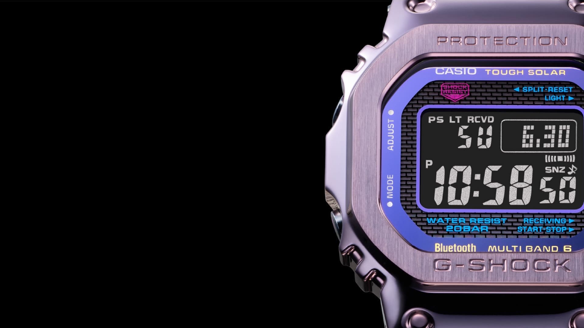 Pantalla del reloj digital con el icónico patrón de ladrillo.