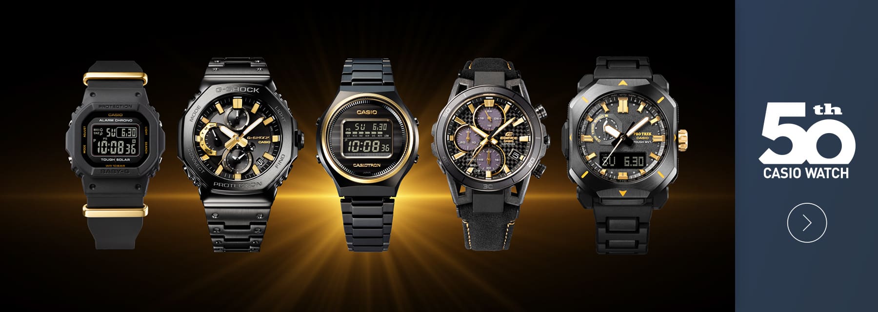 Bannière 50E ANNIVERSAIRE DES MONTRES CASIO