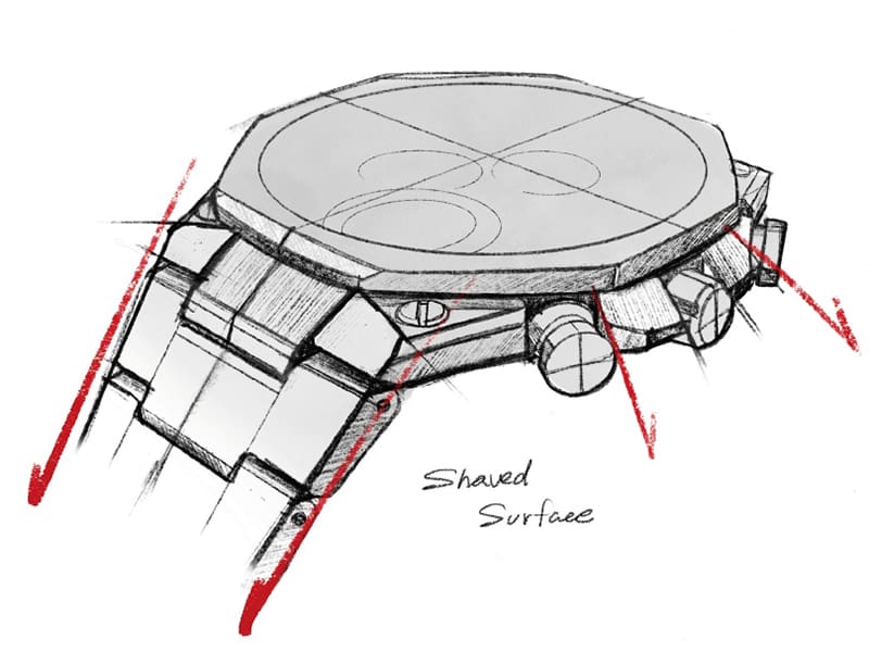 Dessin conceptuel des surfaces inclinées des modèles EQB-1100
