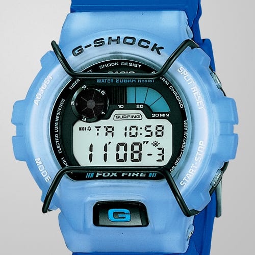 La Casio G-Shock DW-6900S-2Tbleue avec protection de la lunette