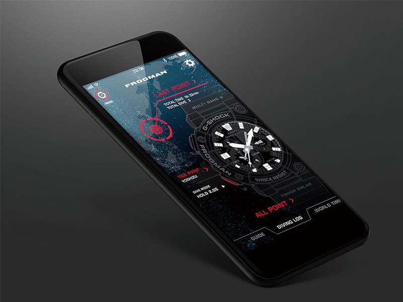 Un smartphone noir avec affichage de l'application sur fond sombre
