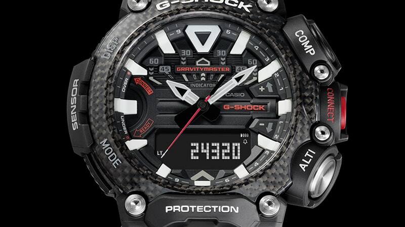 L'écran de la G-Shock Master of G GR-B200-1A affiche les données du podomètre.