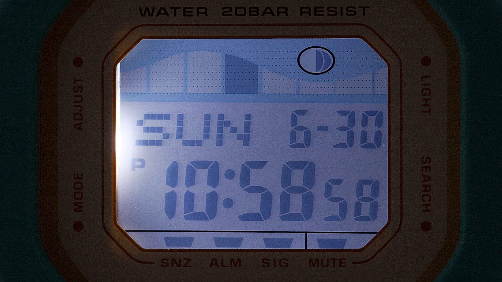 GLX-S5600-3 L'écran éclairé dans l'obscurité