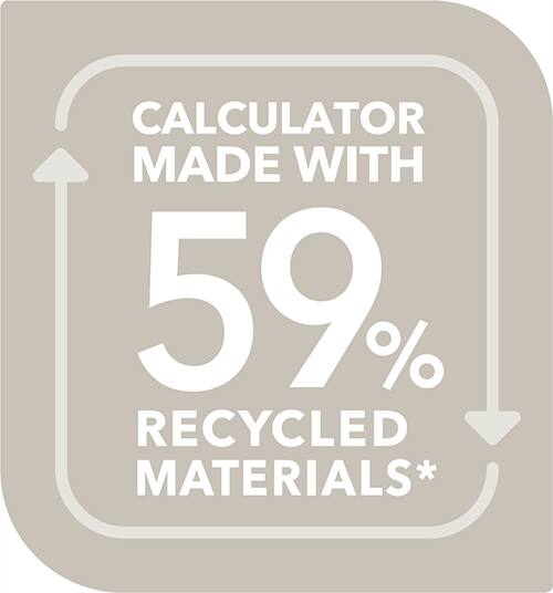 CALCULATRICE COMPOSÉE À 59 % DE MATÉRIAUX RECYCLÉS