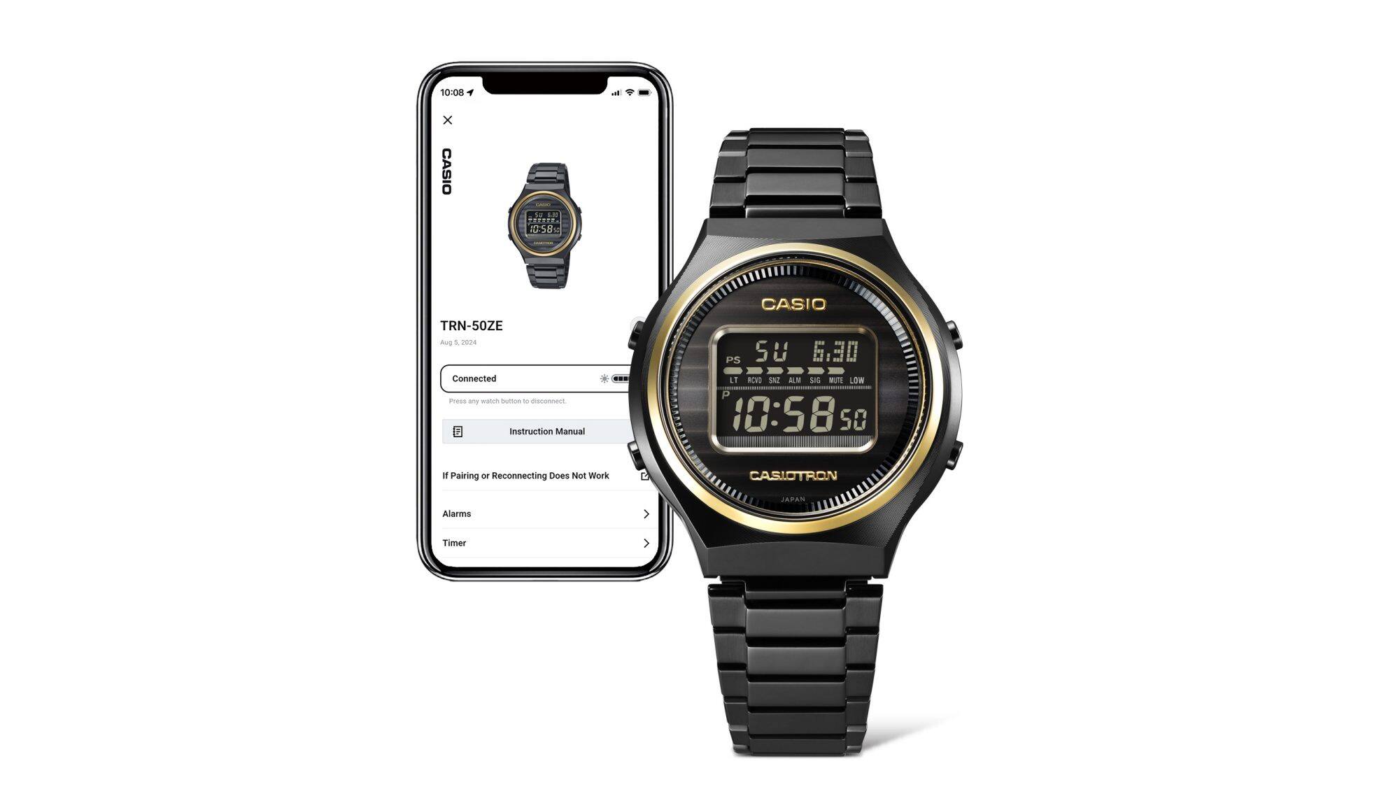 Penunjuk waktu bertenaga surya dengan Bluetooth® dan kontrol radio untuk waktu yang lebih akurat dan andal