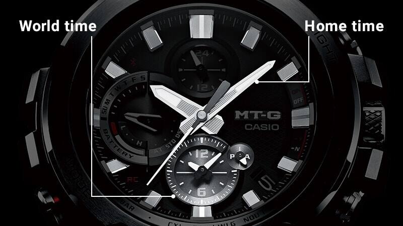 Dua dial untuk dua zona waktu &mdash; tampilan waktu dua kota secara simultan