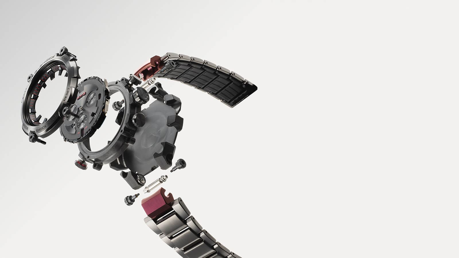 I singoli componenti dell'orologio da polso Casio G-Shock MTG-B3000BD-1A