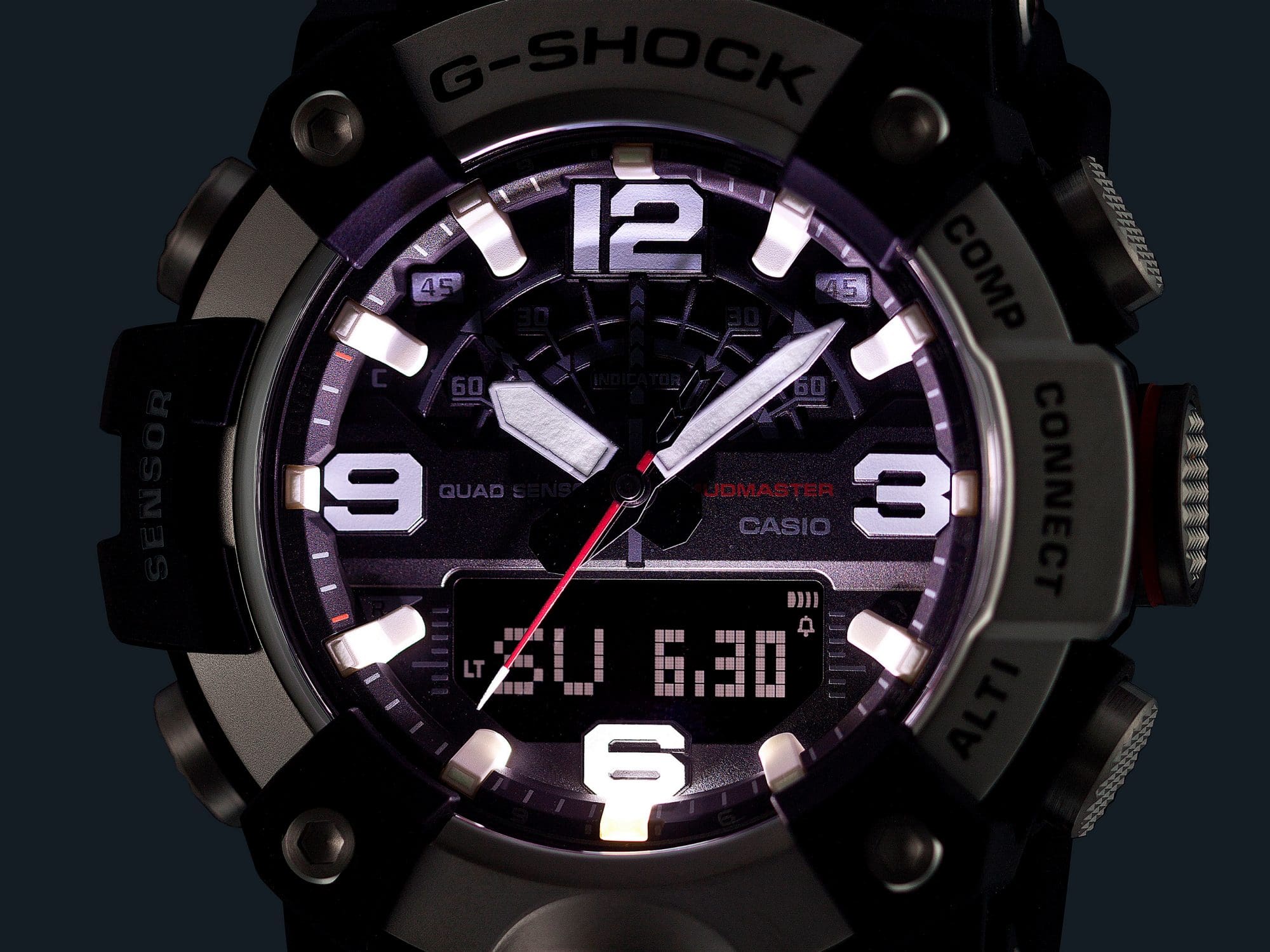 Una foto del GG-B100XM illuminato