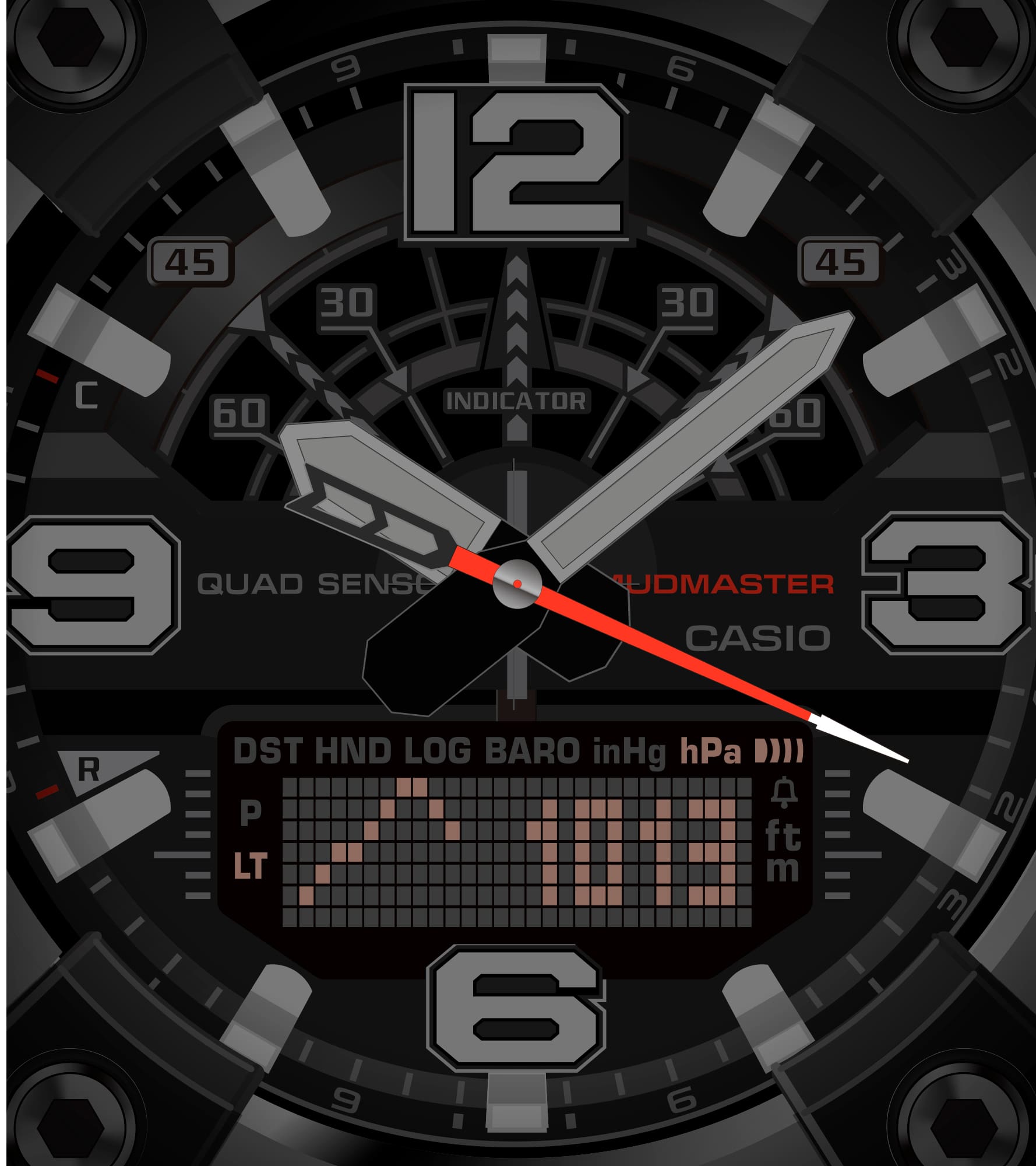 Immagine del display per la misurazione della pressione barometrica