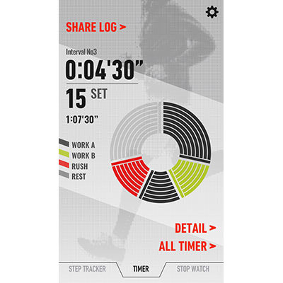 Condividi il registro dell'app con i dati del timer a intervalli