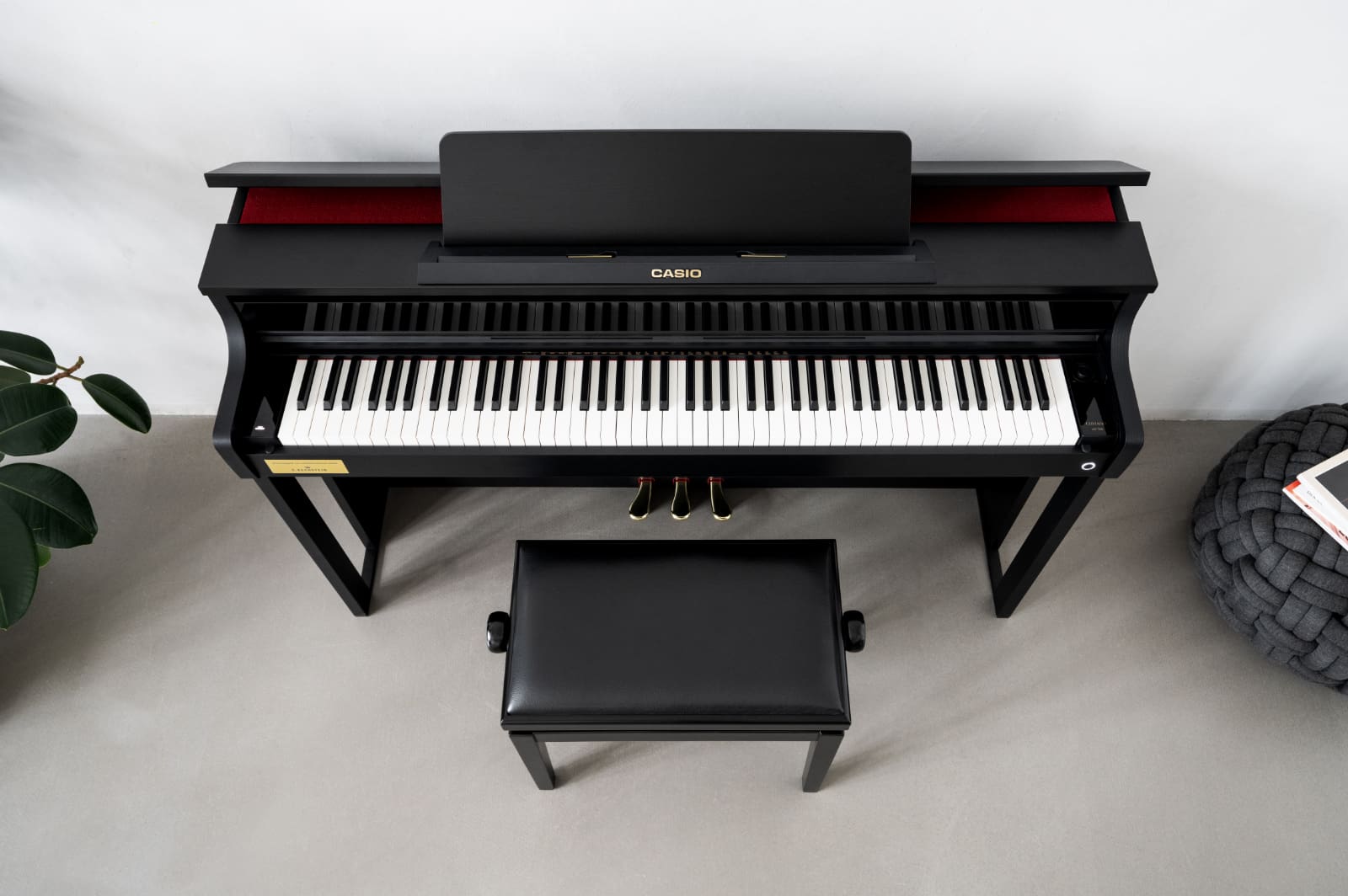 Vista dall'alto del pianoforte digitale CASIO AP-750