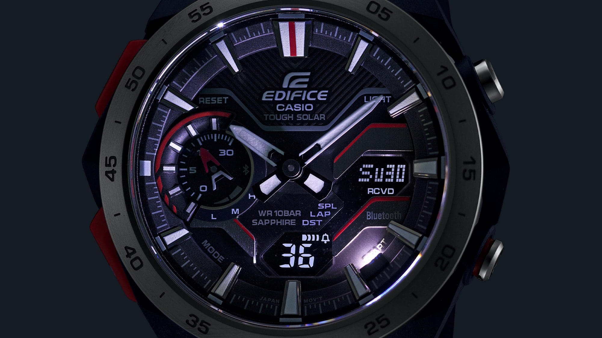 暗所での視認性を確保するスーパーイルミネーター（高輝度なダブルLEDライト）