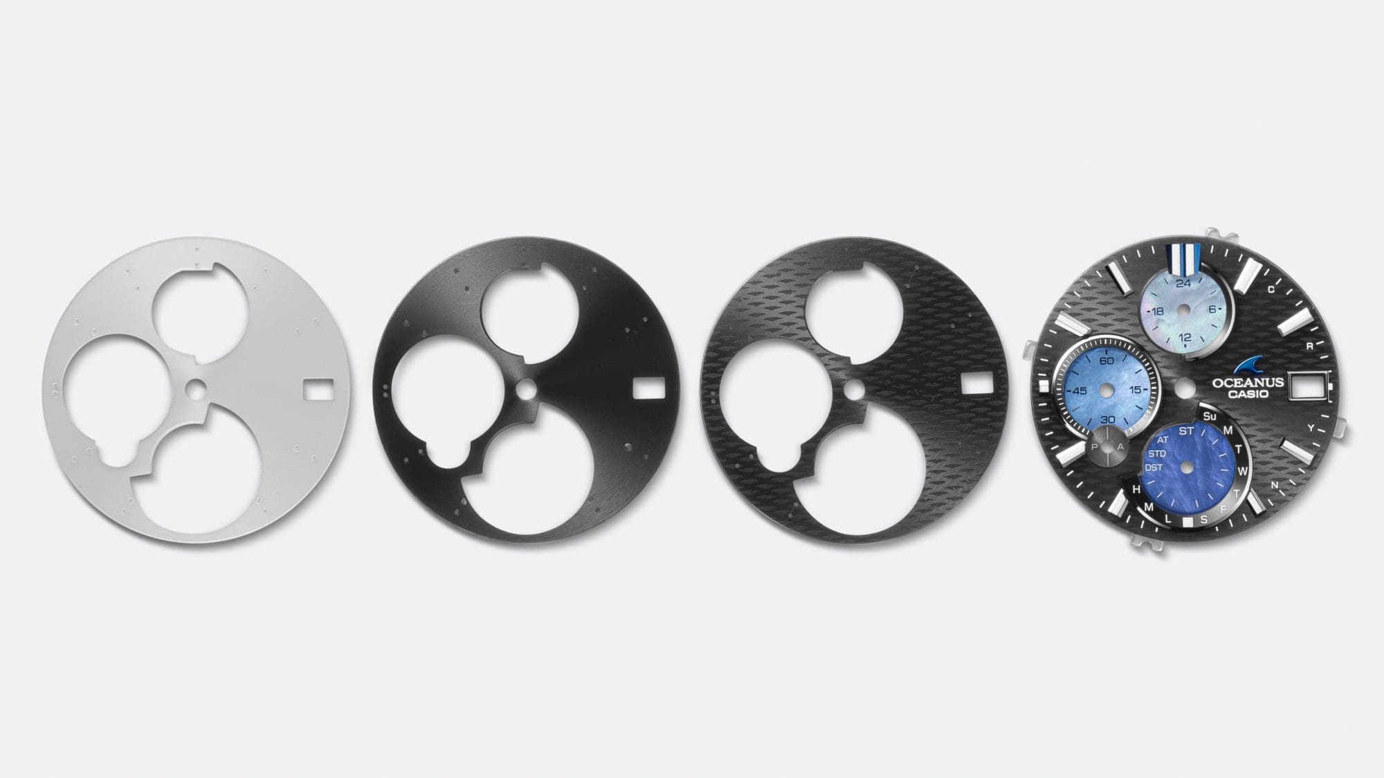 OCW-S7000APの文字板パーツ工程画像