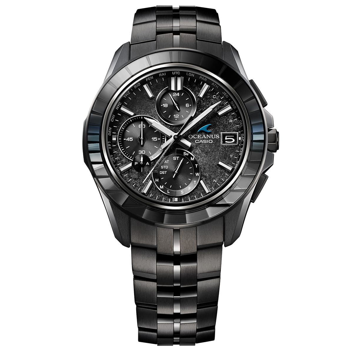 OCEANUS CASIO ブラック ステンレス時計 九州エリア | CASIO