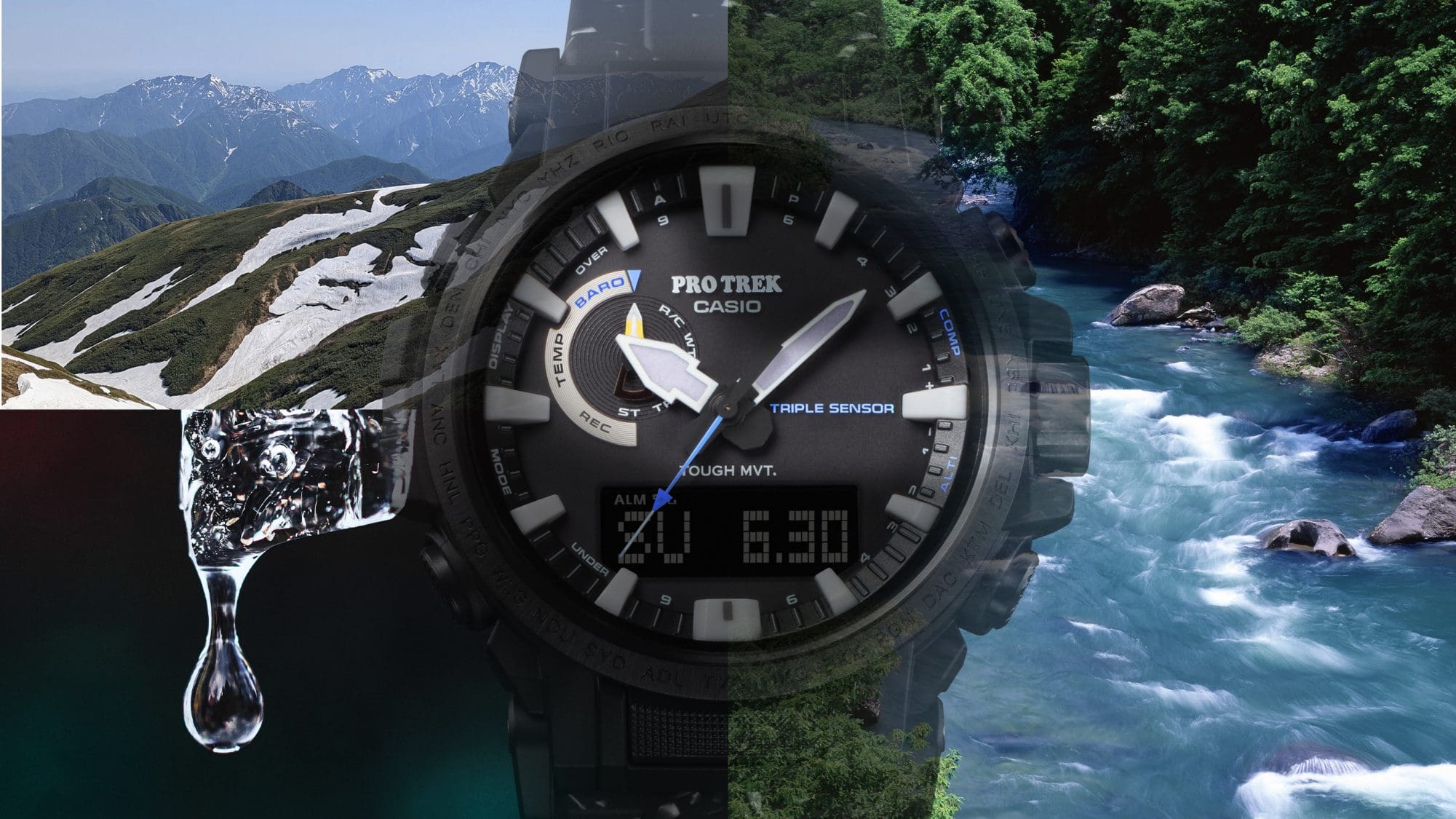 Watch face color evokes flow of nature’s water