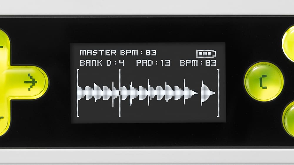 OLEDディスプレイに波形が表示されている写真