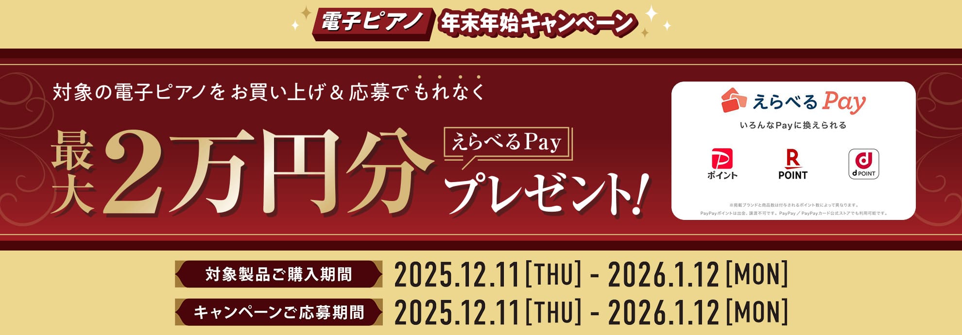 期間中に対象製品をご購入いただき、ご応募いただくともれなく「いろんなPay」がもらえるキャンペーン実施中！