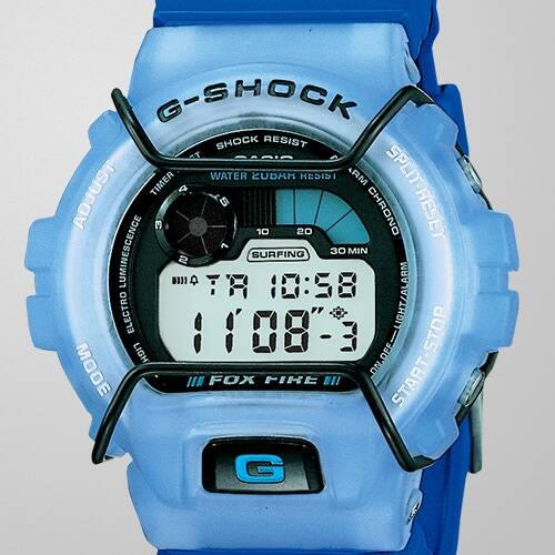 De blauwe Casio G-Shock DW-6900S-2T met Randbescherming