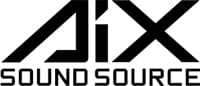 Zwarte letters op een witte achtergrond: “Aix Sound Source”