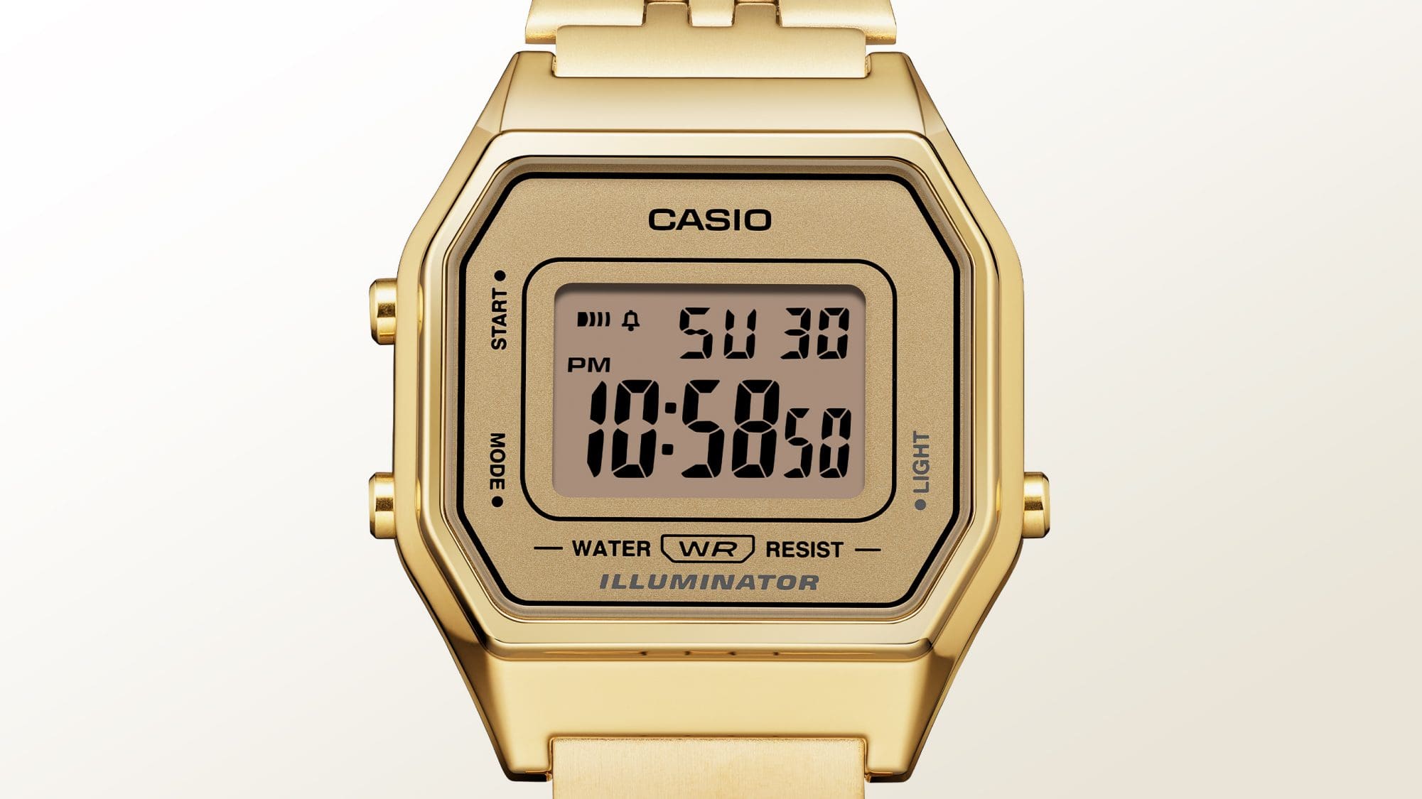 Imagem frontal de um LA680 dourado.