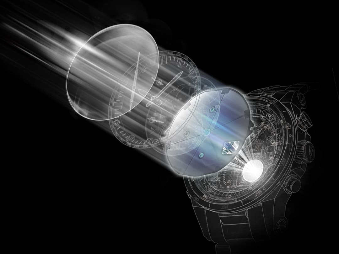 Gráfico das peças individuais da caixa do relógio