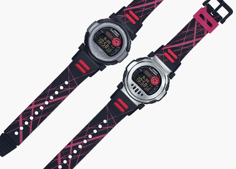 Os dois modelos do relógio de pulso Casio G-Shock G-B001MVA lado a lado: um com luneta amovível de uretano e outro sem
