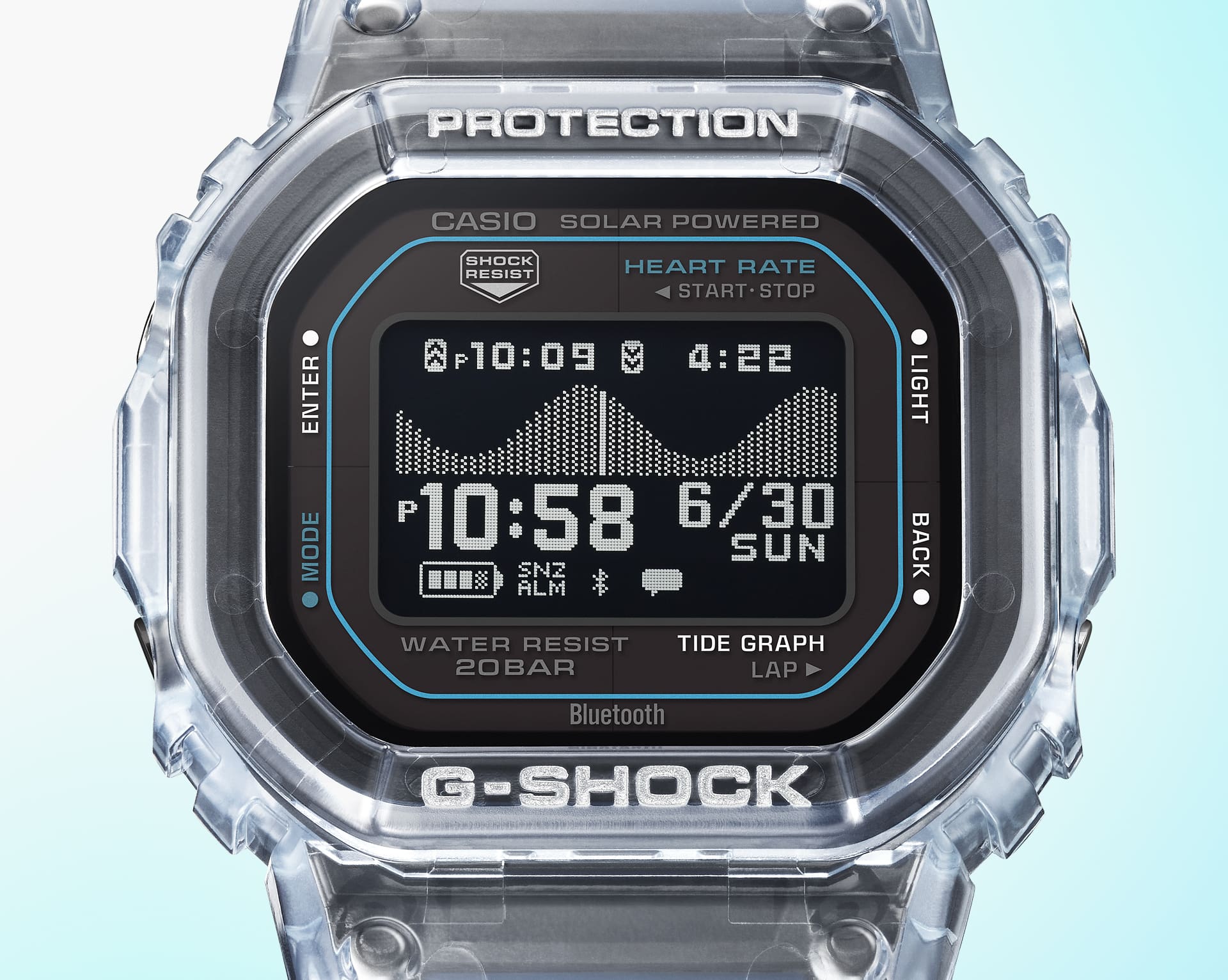 GBX-H5600-2 Rosto digital com ecrã de gráfico de marés