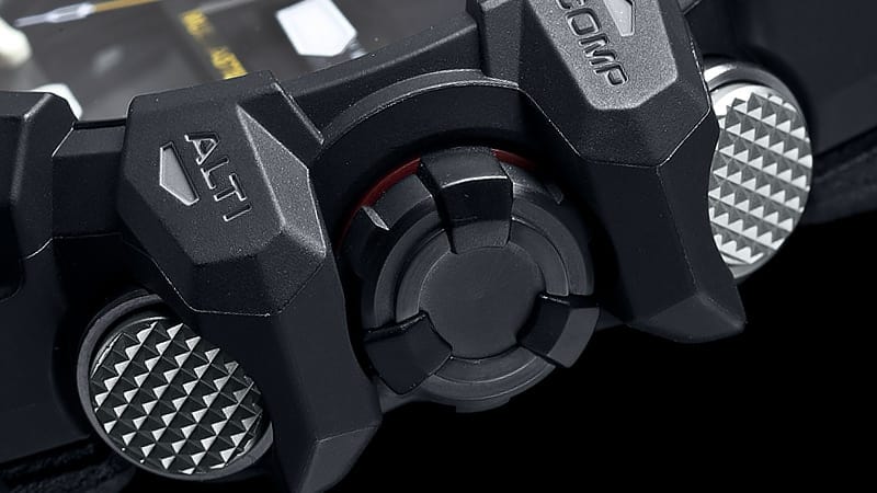 Grande plano dos botões de controlo laterais
