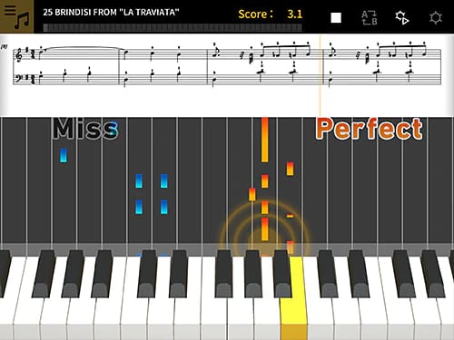 Tela do aplicativo CASIO Music Space com Piano Roll.