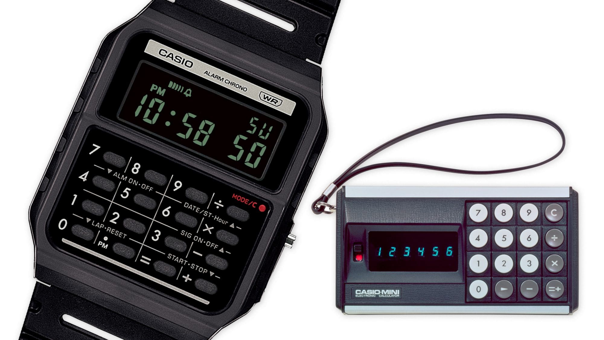 ดีไซน์และสีที่แสดงความเคารพต่อเครื่องคิดเลข Casio Mini