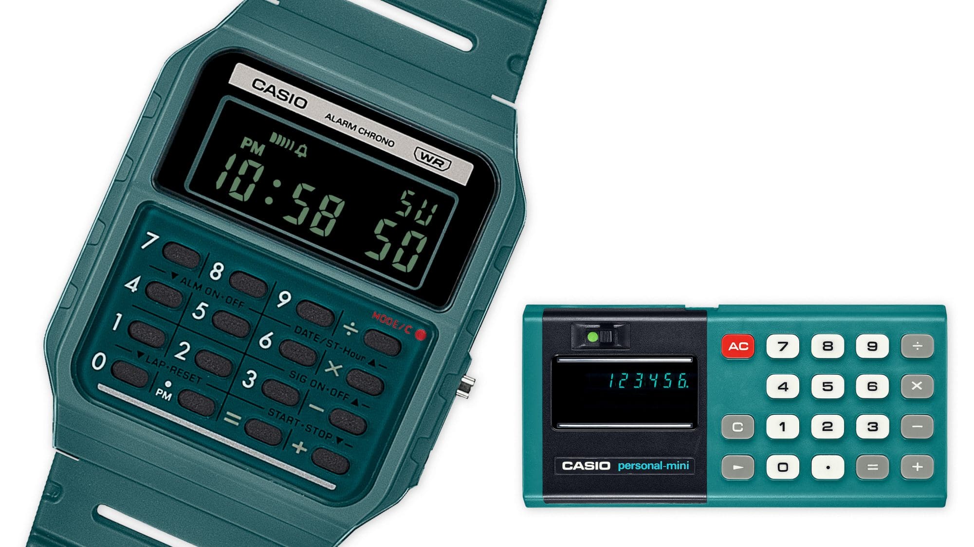 ดีไซน์และสีที่แสดงความเคารพต่อเครื่องคิดเลข Casio Mini