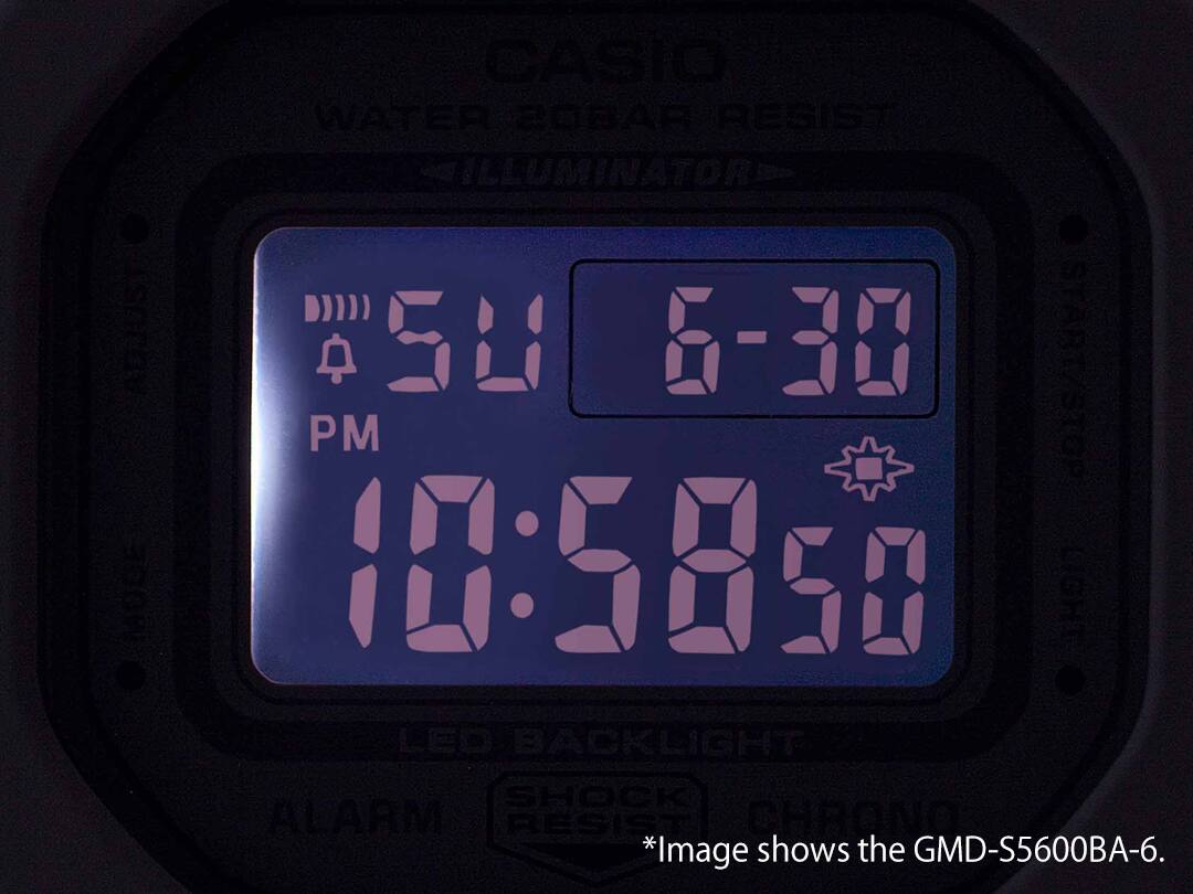 ตัวเรืองแสงโดดเด่น (ไฟ LED ความสว่างสูง) เพื่อให้ดูนาฬิกาได้ในที่มืด