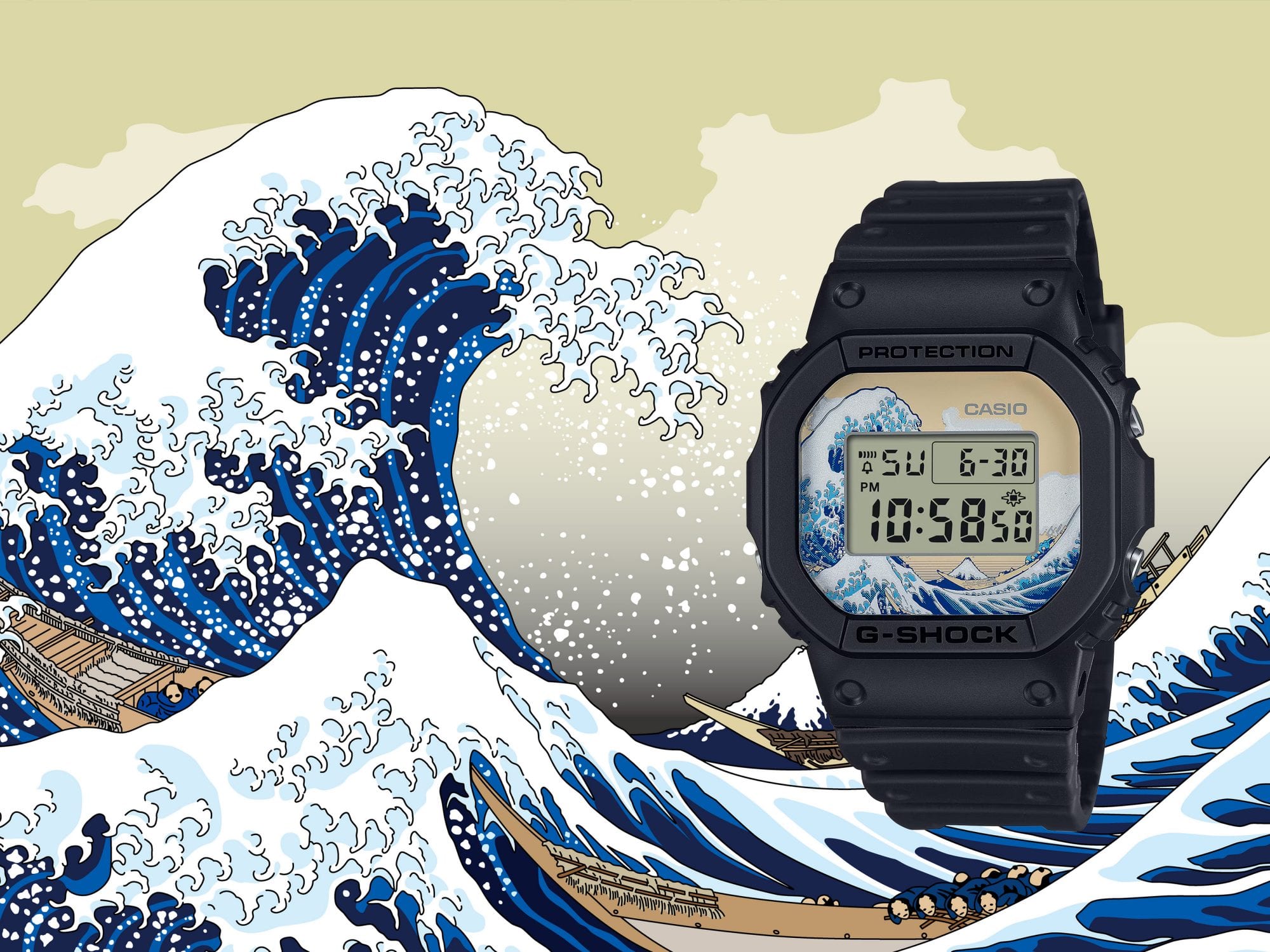 浮世繪30 哈日族必收!G-SHOCK推出「浮世繪」富嶽三十六景系列赤紅富士與藍